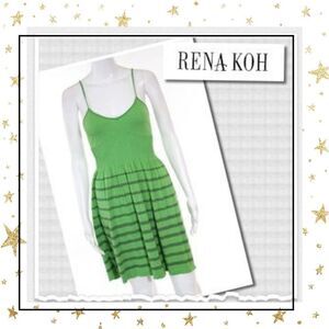 Rena Koh Green Slim Fit Stretch  Dress One Size
